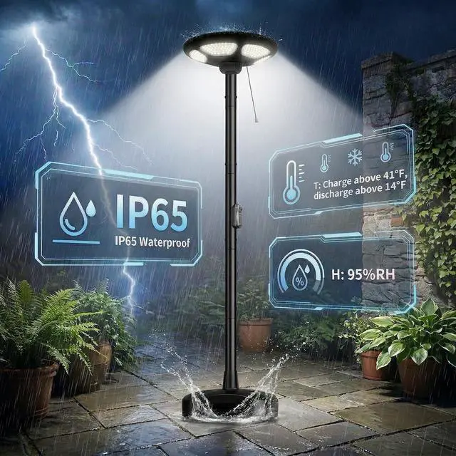 Alt view image 4 of 6 - Solar Lamp Post Outdoor, 246 High-Power Lens LED, 360° Uniform Lighting, Height Adjustable, IP65 Waterproof, Tool-Free Installation for Yard Garden Patio Pathway