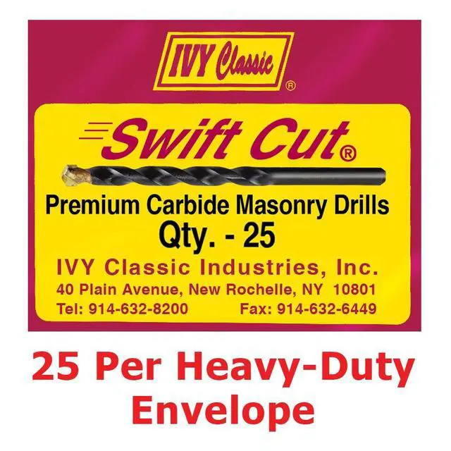 Alt view image 2 of 4 - 10308 1/2 x 4-Inch Premium Carbide Masonry Drill Bit, 3/8-Inch Reduced Shank, 25-Pack