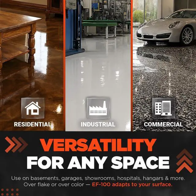 Alt view image 5 of 6 - Everflow Made by MPC Clear Epoxy Resin Coating for Floors & Counter Tops, 100% Solids, Self Leveling - 3 Gallon Kit + 18in Roller & 18in Roller Frame