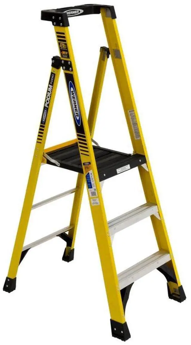 Main image of PD7303, Podium Stepladder, 3 Ft, Fiberglass, 375 Lb Yellow