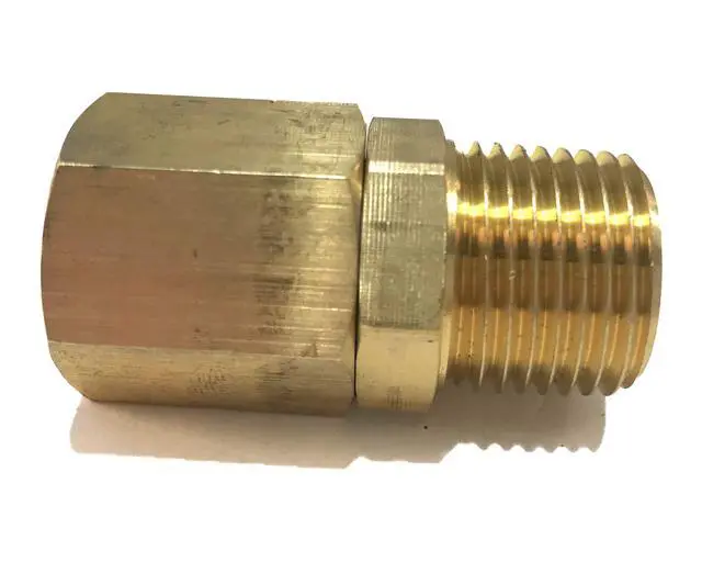 Alt view image 2 of 3 - Brass Male Swivel Adapter 1/2" NPT Fuel/AIR/Water/Oil/Gas WOG (Qty 05)