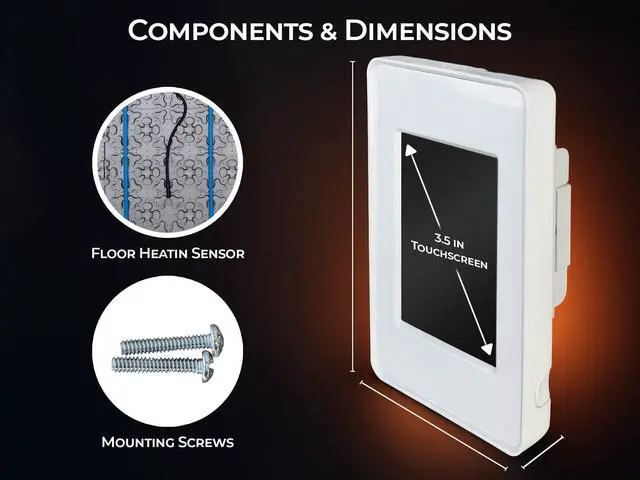 Alt view image 4 of 6 - FLEXBONE UH 930 WiFi Touchscreen Programmable Radiant Floor Heating Smart Thermostat for The Heated Floors 120V/240V