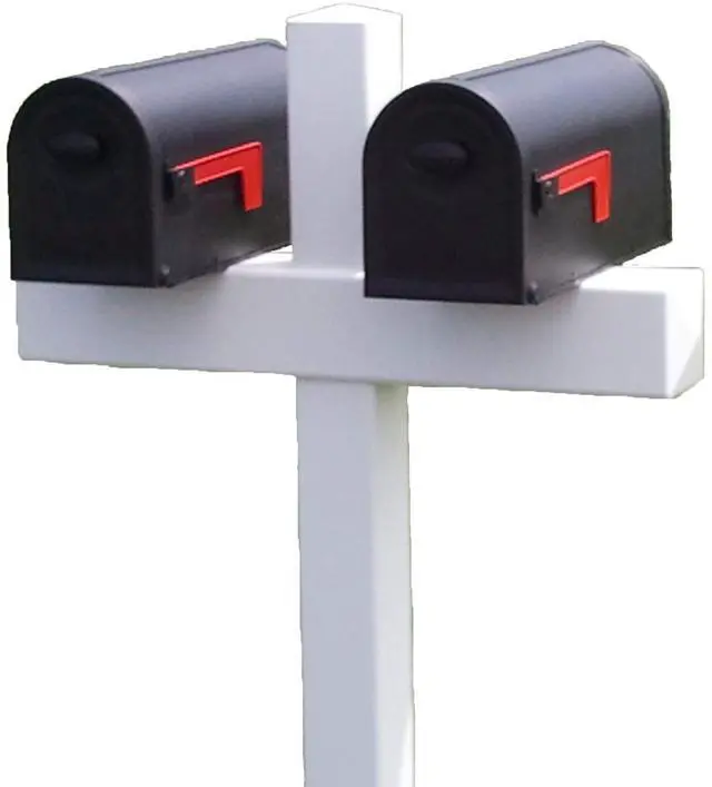 Main image of Double 54-in x 31-in Heavy Duty White Vinyl Mailbox Post Sleeve (mailboxes not Included)