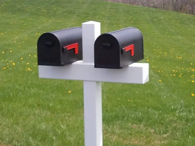 Alt view image 2 of 3 - Double 54-in x 31-in Heavy Duty White Vinyl Mailbox Post Sleeve (mailboxes not Included)