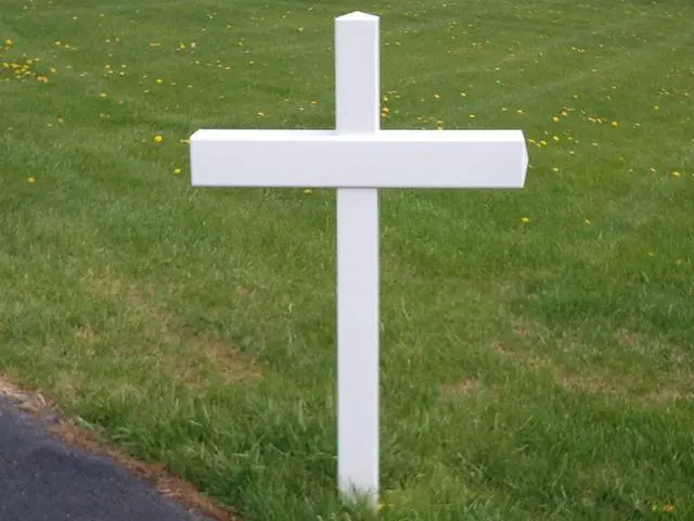 Alt view image 3 of 3 - Double 54-in x 31-in Heavy Duty White Vinyl Mailbox Post Sleeve (mailboxes not Included)