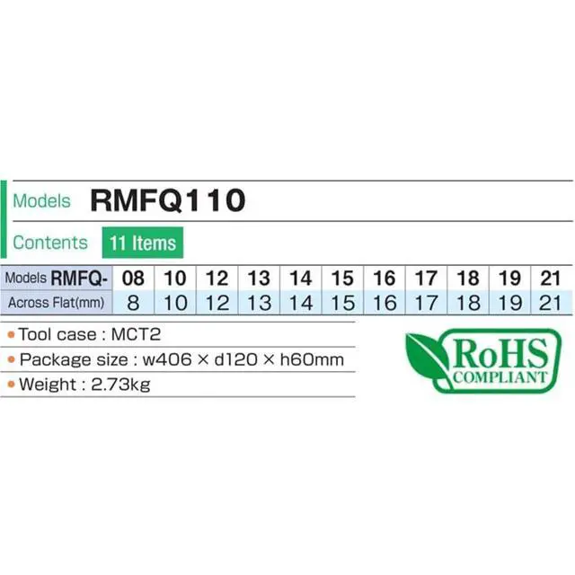 Alt view image 5 of 6 - Ratchet Ring Wrench Ratcheting Spanner Head Flex Head Set RMFQ110 11-Piece