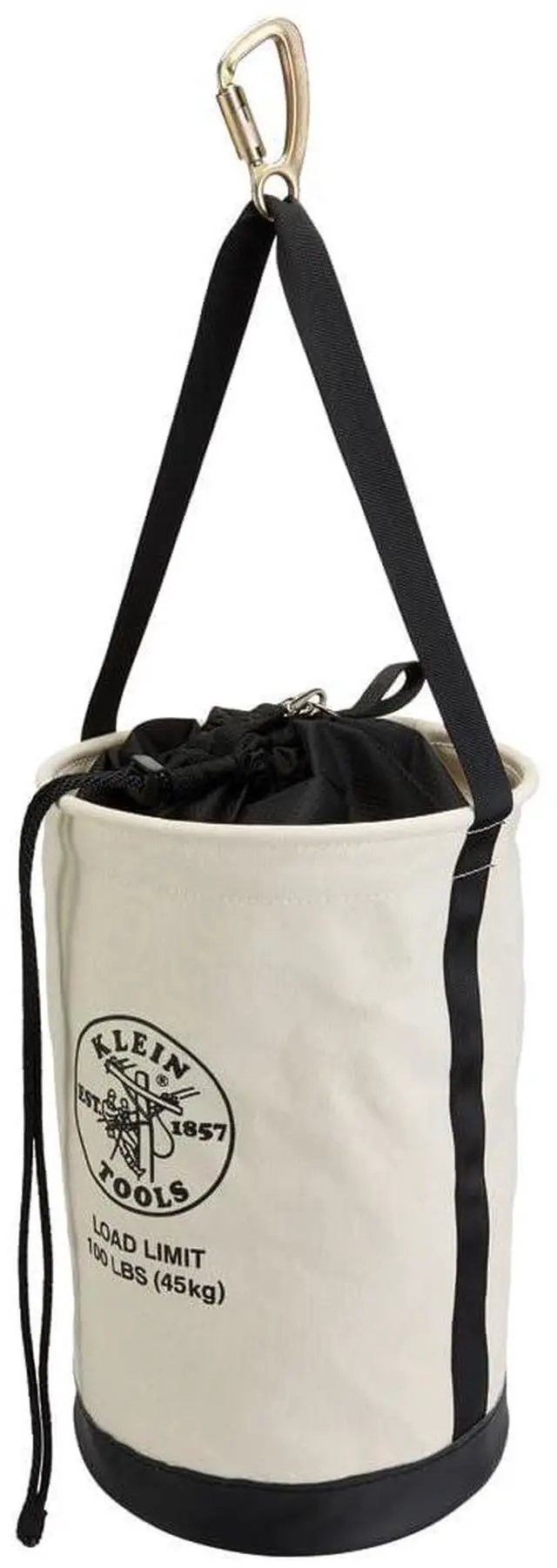 Main image of 5114DSC22 Canvas Bucket, Heavy Duty Drawstring Close Tool Bucket, 22-Inch with Leather Reinforced Bottoms, 100-Pound Load Rated