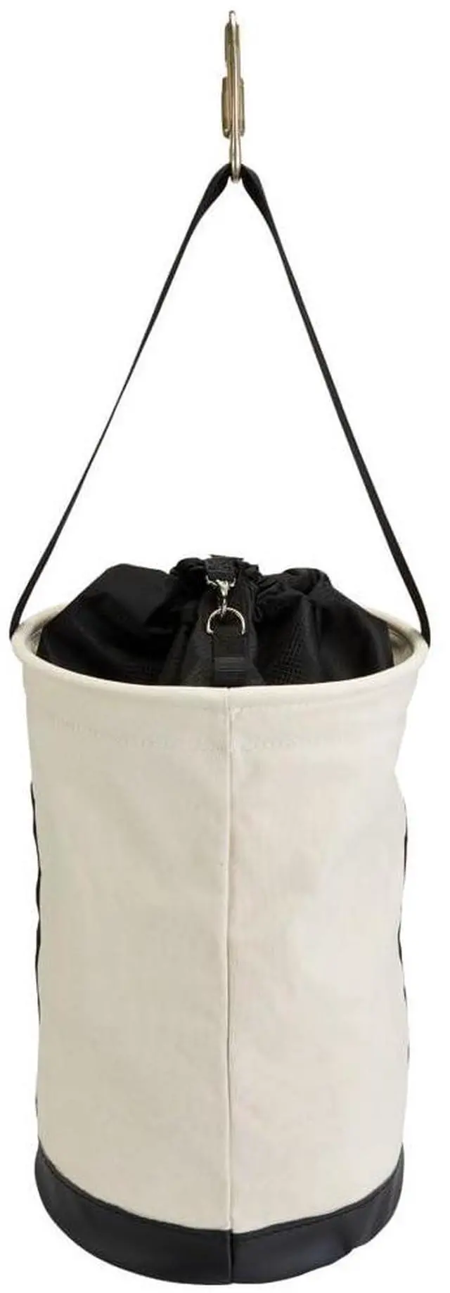 Alt view image 5 of 6 - 5114DSC22 Canvas Bucket, Heavy Duty Drawstring Close Tool Bucket, 22-Inch with Leather Reinforced Bottoms, 100-Pound Load Rated