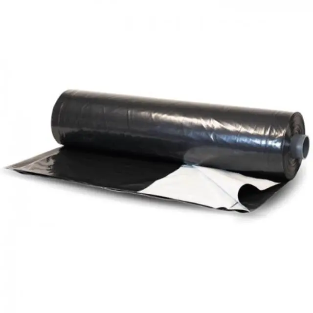 Main image of Black/White Plastic Sheeting - 6 mil - (20' x 100') - Thick Plastic Sheeting, Heavy Duty Polyethylene Drop Cloth Tarp Vapor Barrier