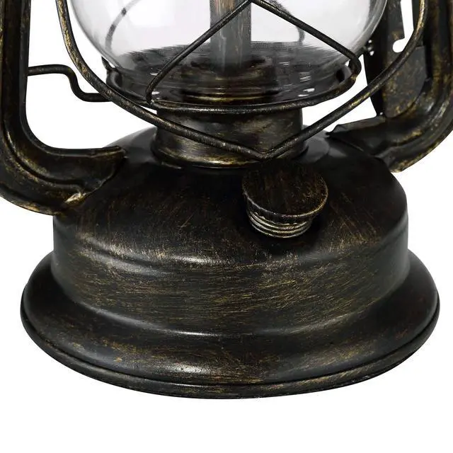 Alt view image 5 of 6 - Murphy Industrial Rustic Accent Table Lamp Miner Lantern 23" High Weathered Bronze Metal Clear Glass Oatmeal Fabric Drum Shade Decor for Living Room Bedroom House Bedside