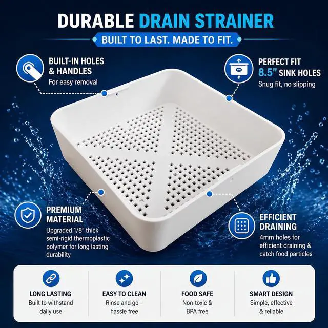 Alt view image 3 of 6 - 12 Pcs 8.5-inch Thermoplastic Floor Sink Drain Strainer Drop-in Sink Drain Basket Drain Cover, Catch Food Particles for Restaurants Compartment Sink, Fits in 12" Floor Sinks
