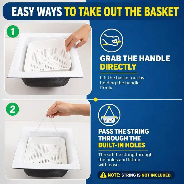 Alt view image 5 of 6 - 12 Pcs 8.5-inch Thermoplastic Floor Sink Drain Strainer Drop-in Sink Drain Basket Drain Cover, Catch Food Particles for Restaurants Compartment Sink, Fits in 12" Floor Sinks