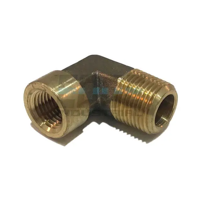 Alt view image 2 of 3 - Forged Brass 90 Degree REDUCING Street Elbow 1/4" Female NPT X 3/8" Male NPT Fuel/AIR/Water/Oil/Gas WOG (Qty 025)