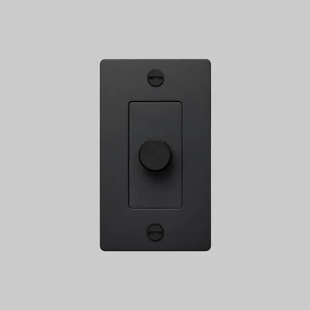 Alt view image 2 of 3 - Buster and Punch 1 Gang Single LED Dimmer Switch Cross Knurl in Black Without Logo