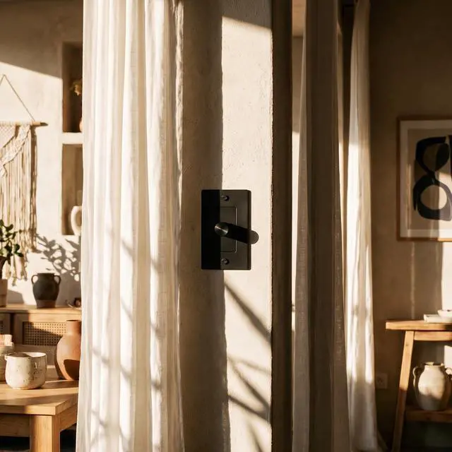 Alt view image 3 of 3 - Buster and Punch 1 Gang Single LED Dimmer Switch Cross Knurl in Black Without Logo