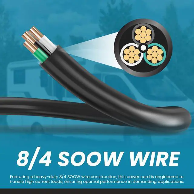 Alt view image 3 of 6 - IronBox Electric - NEMA L15-30 Extension Power Cord - Rated for 30A/250V - Heavy Duty 8/4 SOOW Cable - Power Cable for Generators, RVs, PDUs & Data Centers - Ideal for Indoor and Outdoor Use (25 Feet)