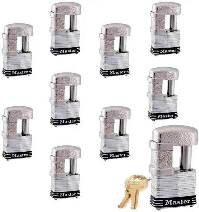 Main image of (10) Keyed Alike Multi Purpose Padlocks w/ 20 Keys, 37NKA-10 w/BumpStop Technology