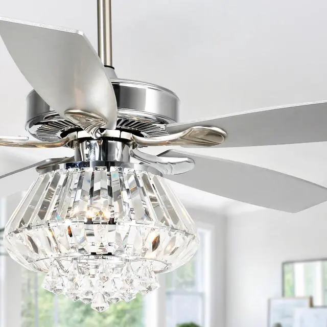 Main image of Crystal Fandelier Ceiling Fan with Light 52 Inch Ceiling Fans with Lights and Remote, Noiseless AC Motor, Modern Chandeliers Fans for Living Room