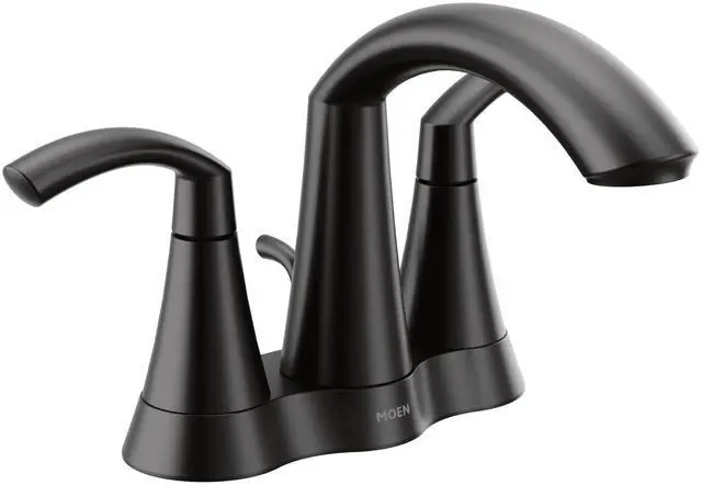 Main image of 6172BL Glyde Two-Handle High Arc Centerset Bathroom Faucet, Matte Black