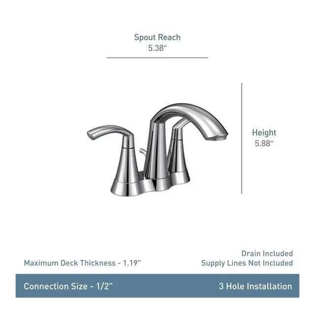 Alt view image 4 of 6 - 6172BL Glyde Two-Handle High Arc Centerset Bathroom Faucet, Matte Black