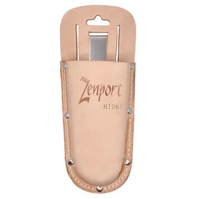 Alt view image 6 of 6 - HJ261 Leather Pruner Sheath with Belt Loop and Metal Clip, Beige