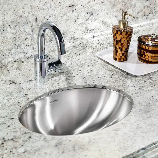 Alt view image 2 of 6 - Opus Stainless Steel Bathroom Sink: 18 Inch Undermount Oval Bowl without Overflow, Optional Grid Drain, Durable & Versatile, Essential for Home & Apartment: CH-1800-1
