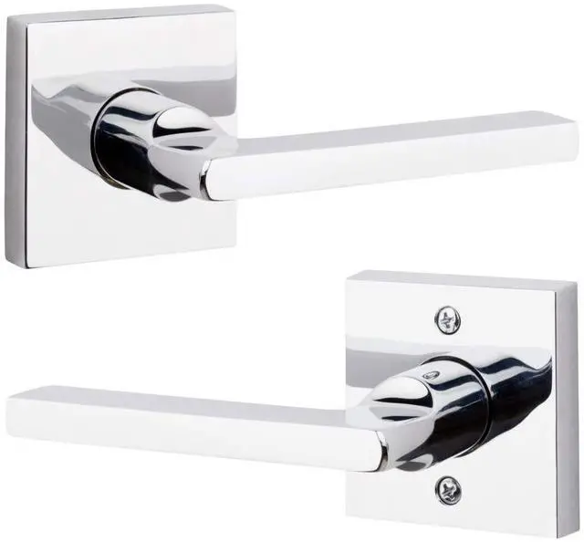 Main image of PS.SQU.R.CSR.260.6L.DS Square Right-Handed Passage Lever with Contemporary Square Rose, Polished Chrome