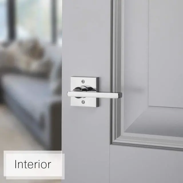 Alt view image 4 of 6 - PS.SQU.R.CSR.260.6L.DS Square Right-Handed Passage Lever with Contemporary Square Rose, Polished Chrome