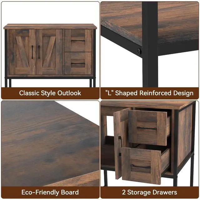 Alt view image 5 of 6 - Bathroom Vanity, 30" Rustic Brown Bathroom Vanity with Sink Combo Set, Farmhouse Modern Wood Cabinet with White Ceramic Vessel Sink