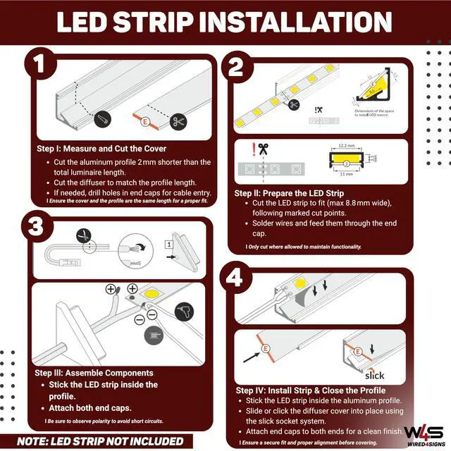 Alt view image 3 of 6 - Wired4Signs 5 Pack 2m LED Corner Channel Kit for LED Strip Lights Cabi12 Model 30 or 60 Degree Mount with Opal Diffuser End Caps Under Cabinet Shelf Display Aluminum Profile Track