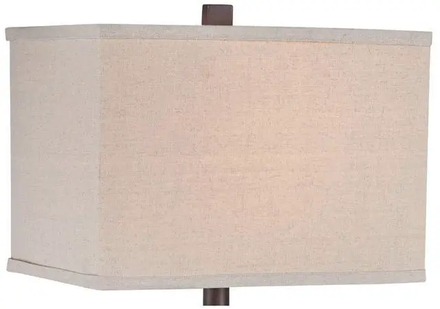 Alt view image 3 of 6 - Tahoe Small Rustic Traditional Style Table Lamp 26" High Natural Stale Rectangular Box Shade for Living Room Bedroom House Bedside Nightstand Home Office Reading (Color May Vary)