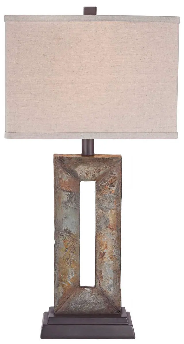 Alt view image 6 of 6 - Tahoe Small Rustic Traditional Style Table Lamp 26" High Natural Stale Rectangular Box Shade for Living Room Bedroom House Bedside Nightstand Home Office Reading (Color May Vary)