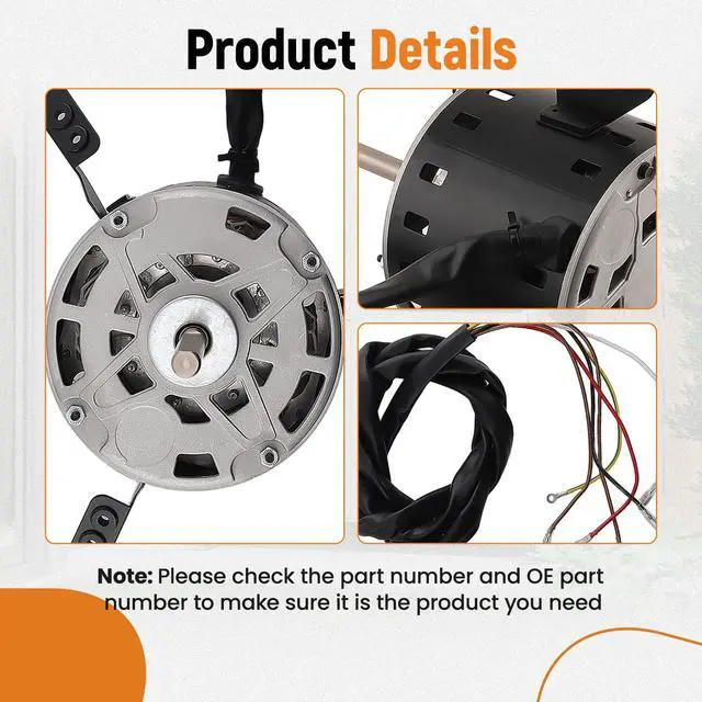 Alt view image 4 of 6 - Furnace Blower Motor 1/3 HP 230v Replaces GE Genteq 5KCP39GGP993 5KCP39GGP993AS