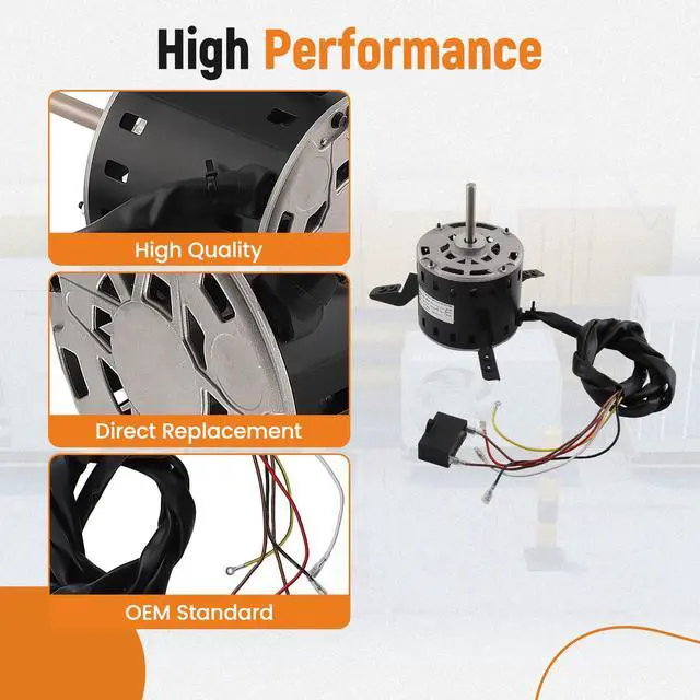 Alt view image 6 of 6 - Furnace Blower Motor 1/3 HP 230v Replaces GE Genteq 5KCP39GGP993 5KCP39GGP993AS