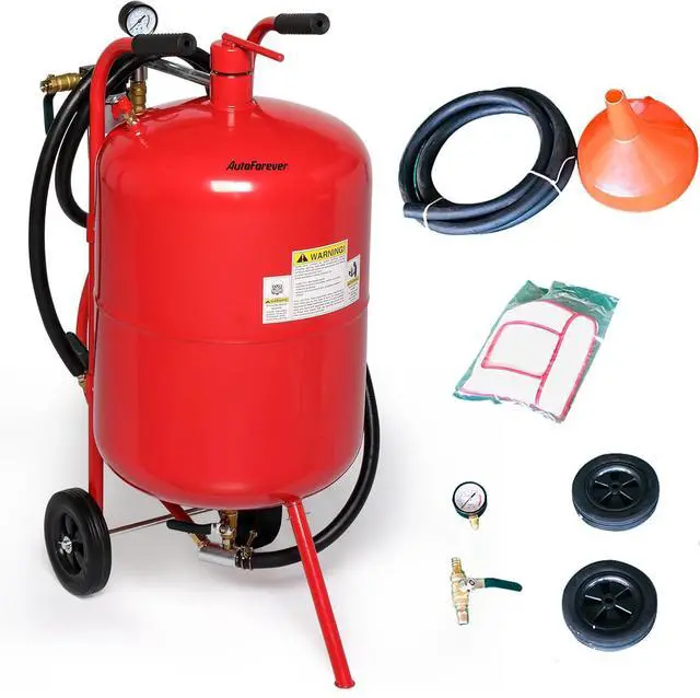Main image of 10 Gallon Pot Sand Blasting Machine | 125 PSI High Pressure, 4 Ceramic Nozzles, Portable Abrasive Blaster, Special Surface Treatment, Stain Removal Paint
