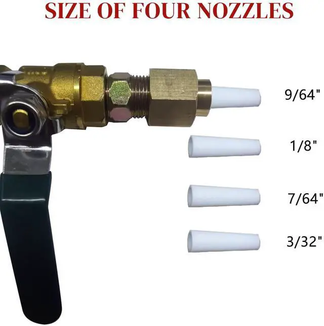 Alt view image 4 of 6 - 10 Gallon Pot Sand Blasting Machine | 125 PSI High Pressure, 4 Ceramic Nozzles, Portable Abrasive Blaster, Special Surface Treatment, Stain Removal Paint