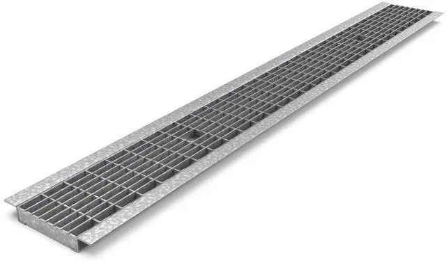 Main image of Vodaland Galvanized Stamped Steel Grate B Class 39.4 L x 5.4 Wx.4 H for Use with 4 Inch Internal Trench Drain ADA Rated