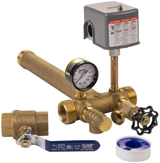Main image of Pressure Tank Installation Kit with 1" Brass Union tank tee to fit most pressure tanks with diameters up to 16"