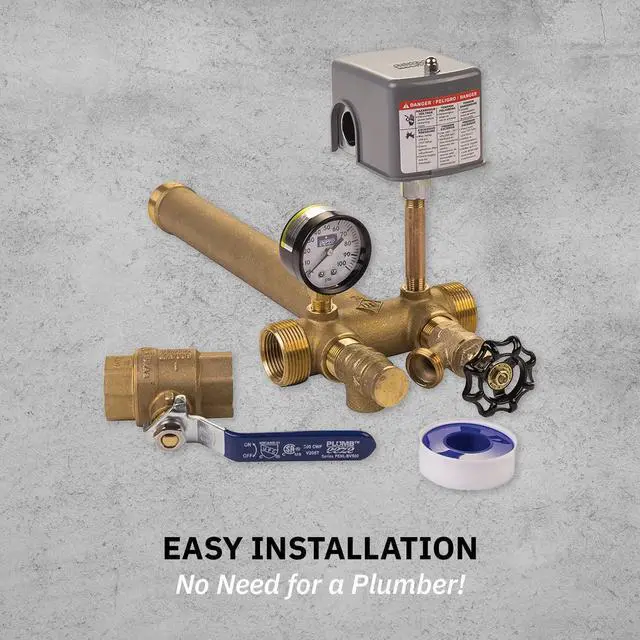 Alt view image 4 of 6 - Pressure Tank Installation Kit with 1" Brass Union tank tee to fit most pressure tanks with diameters up to 16"