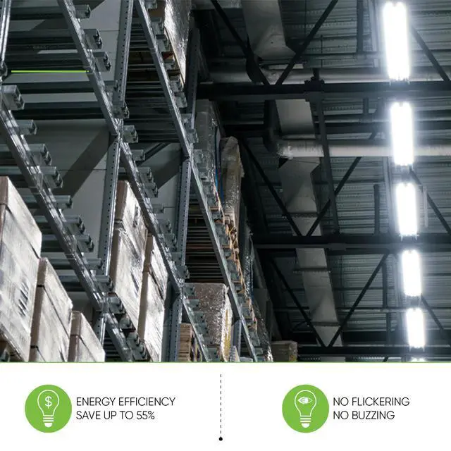 Alt view image 3 of 6 - (Pack of 2 6 ft R17D T12/HO Type A Plug & Play LED Tube (Dual-Sided), Soft White (3000K) Direct Replacement for 85W F72T12/SP30/HO (Without Rewiring or Modification) Ballast Required!