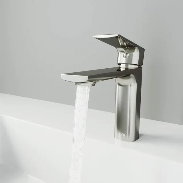 Alt view image 3 of 6 - Davidson Single-Handle Single-Hole Mount Bathroom Sink Faucet, 6-Inch, Brushed Nickel, Modern Design, Solid Brass, 1.2 GPM WaterSense & Ceramic Disc Valve, Corrosion-Resistant