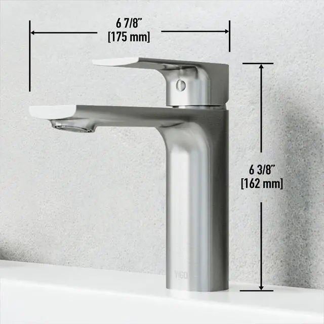 Alt view image 4 of 6 - Davidson Single-Handle Single-Hole Mount Bathroom Sink Faucet, 6-Inch, Brushed Nickel, Modern Design, Solid Brass, 1.2 GPM WaterSense & Ceramic Disc Valve, Corrosion-Resistant