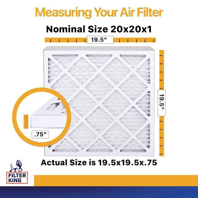 Alt view image 2 of 5 - 20x20x1 Air Filter (MERV 13) (12-Pack) Dust & Allergy Control AC Furnace Filters, MADE IN USA, HVAC, Pleated, Electrostatic (Actual Size: 19.5 x 19.5 x.75)