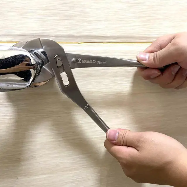 Alt view image 6 of 6 - Stainless Steel Groove Joint Pliers, 12" Adjustable Water Pump Pliers, Slip Joint, Tongue and Groove Plier, V-Jaw, Length 300mm, for Plumbing Repair and Home Maintenance