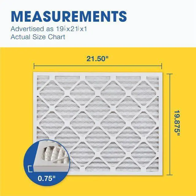 Alt view image 2 of 6 - 19 7/8x21 1/2x1 MERV 11 High Efficiency Pleated Air Filter, 12-Pack, Electrostatic AC Furnace HVAC Replacement, Captures Dust Pollen Pet Dander Mold Smoke (19.875x21.5x0.75)