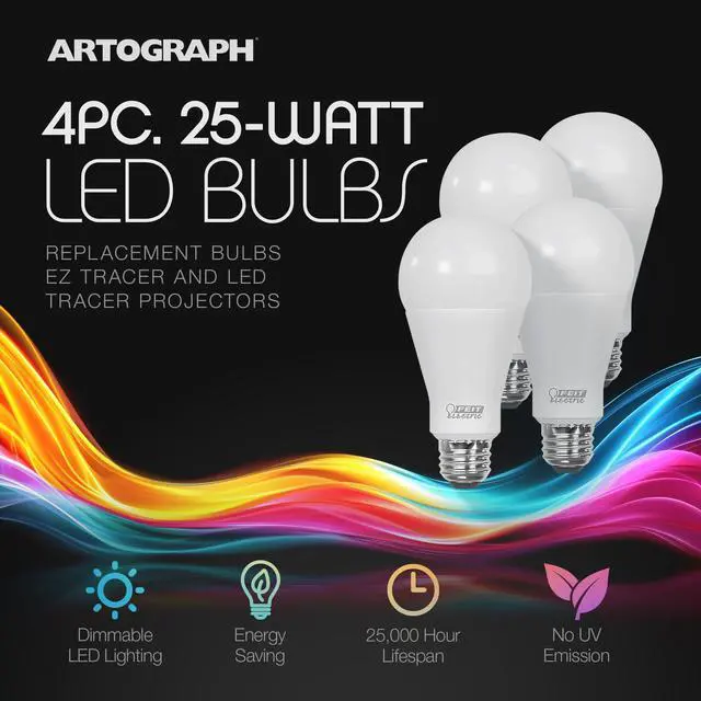 Alt view image 2 of 5 - 4 Pack 25W LED Bulbs for EZ Tracer, LED Tracer Projector, Bulbs Only, White