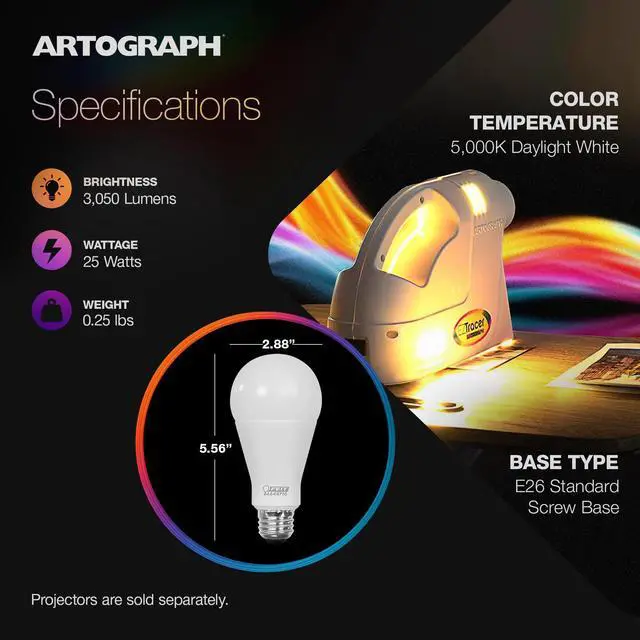 Alt view image 4 of 5 - 4 Pack 25W LED Bulbs for EZ Tracer, LED Tracer Projector, Bulbs Only, White