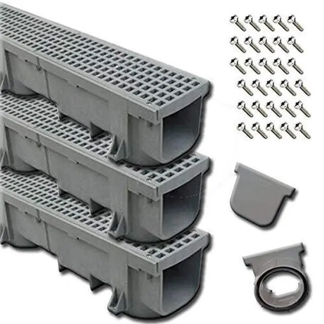 Main image of Grey Heavy Duty 4ft Trench Drain Kit (3 Pack / 12 Linear Feet)