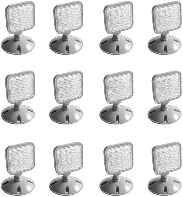 Main image of Remote Outdoor Emergency Light Head Single Head LED Lamp, Weatherproof Emergency Exit Lighting 3.6V OR 9.6V Volts, 1.7 Watts (12 Pack)