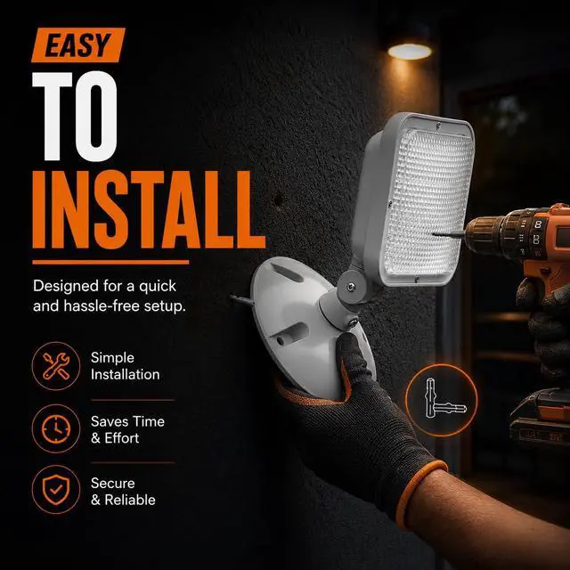 Alt view image 5 of 6 - Remote Outdoor Emergency Light Head Single Head LED Lamp, Weatherproof Emergency Exit Lighting 3.6V OR 9.6V Volts, 1.7 Watts (12 Pack)